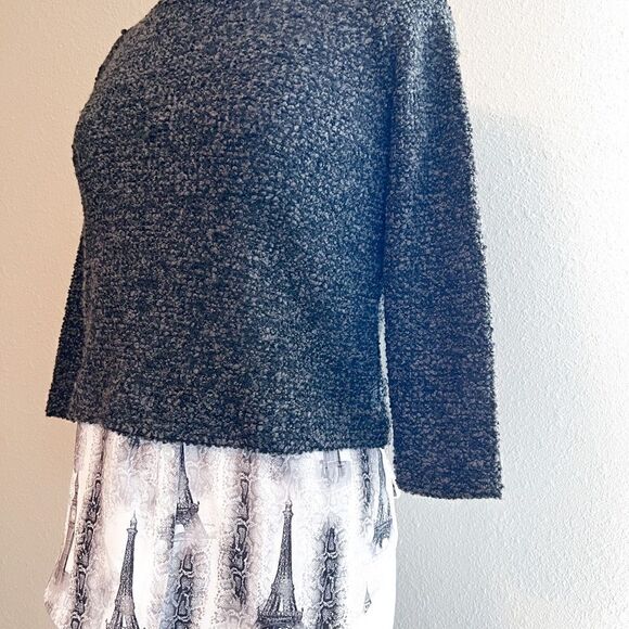 Style & Co 3/4 sweater with attached faux blouse - Picture 2 of 4